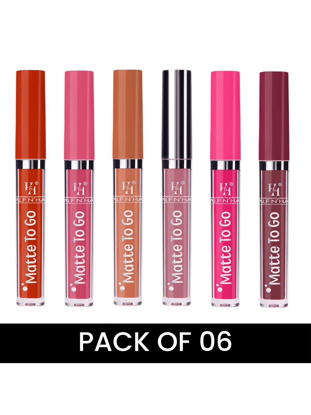 Half N Half Matte To Go Set Of 6 Long Lasting Liquid Lipstick- 2.5ml Each- In My Heart-03, Red
Half N Half Matte To Go Set Of 6 Long Lasting Liquid Lipstick- 2.5ml Each- In My Heart-03, Red