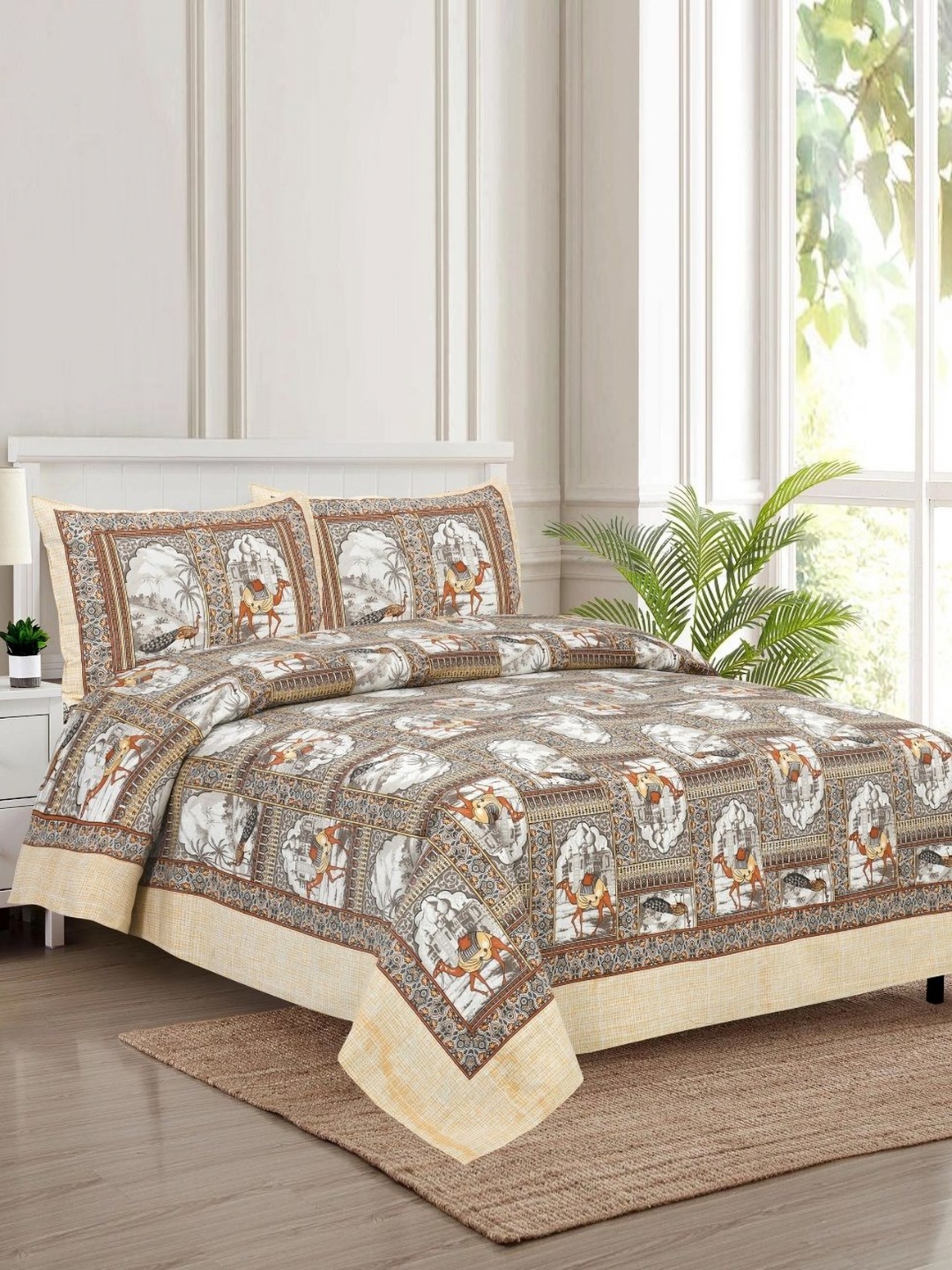 HOMELINE Brown Ethnic Motifs 180 TC King Bedsheet with 2 Pillow Covers- 2.84 x 2.84 m
HOMELINE Brown Ethnic Motifs 180 TC King Bedsheet with 2 Pillow Covers- 2.84 x 2.84 m