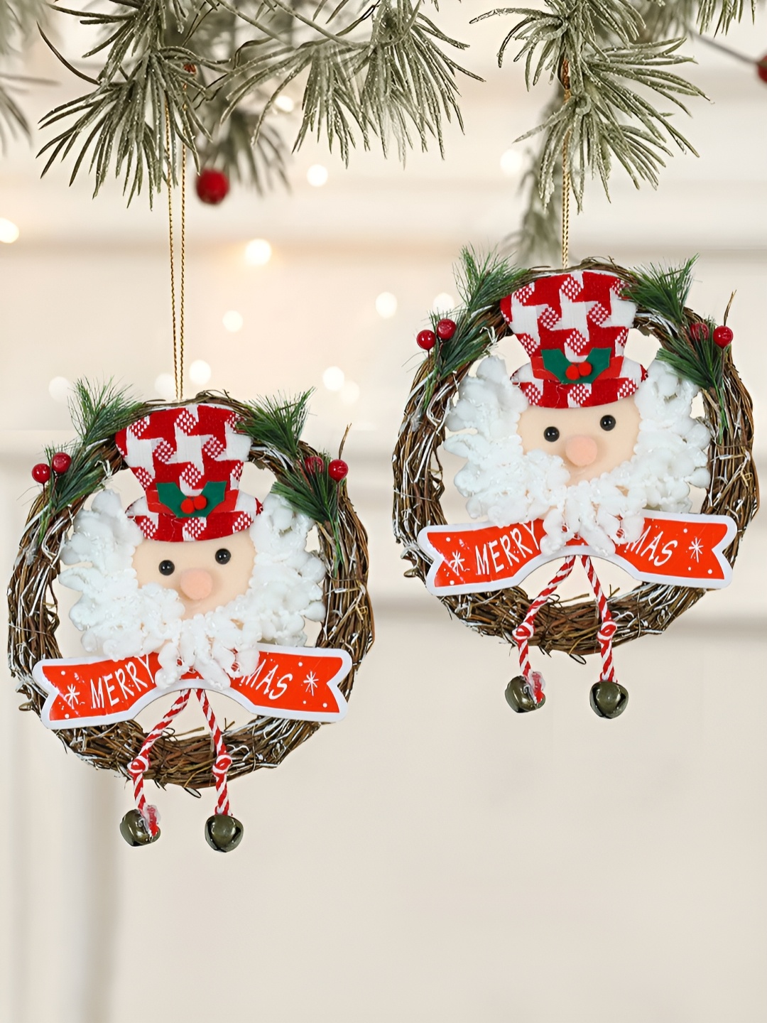 TIED RIBBONS 2-Pcs Green & Red Merry Christmas Reindeer Wall Door Wreath Hanging Ornaments
TIED RIBBONS 2-Pcs Green & Red Merry Christmas Reindeer Wall Door Wreath Hanging Ornaments