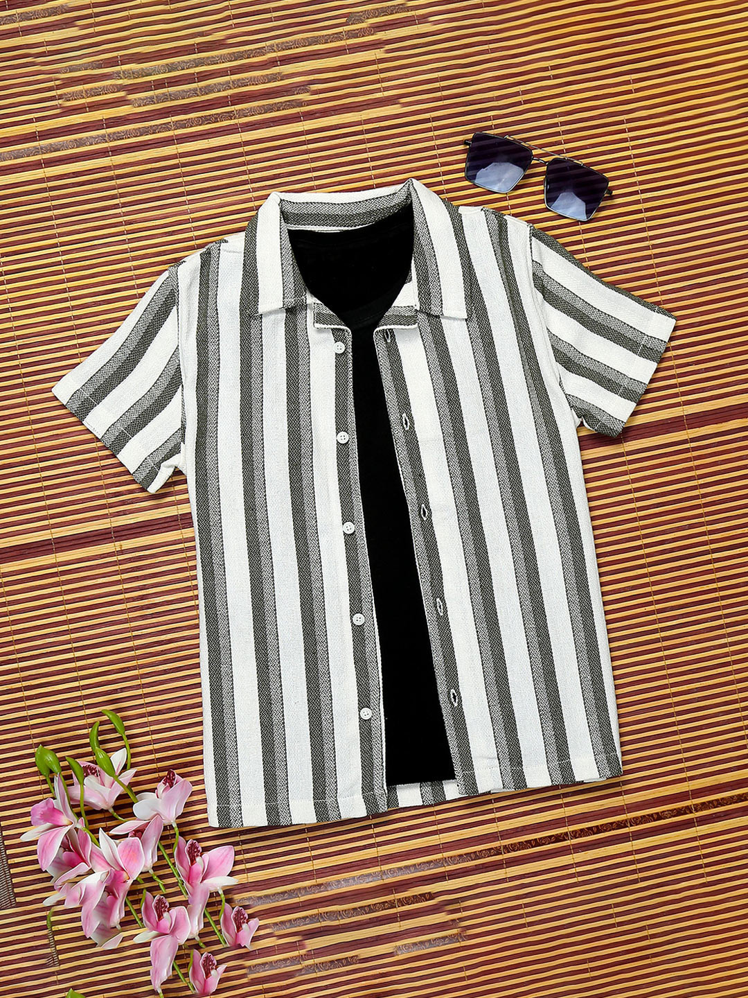 The Lion and The Fish Boys Striped Comfort Relaxed Fit Cotton Casual Shirt, White
The Lion and The Fish Boys Striped Comfort Relaxed Fit Cotton Casual Shirt, White