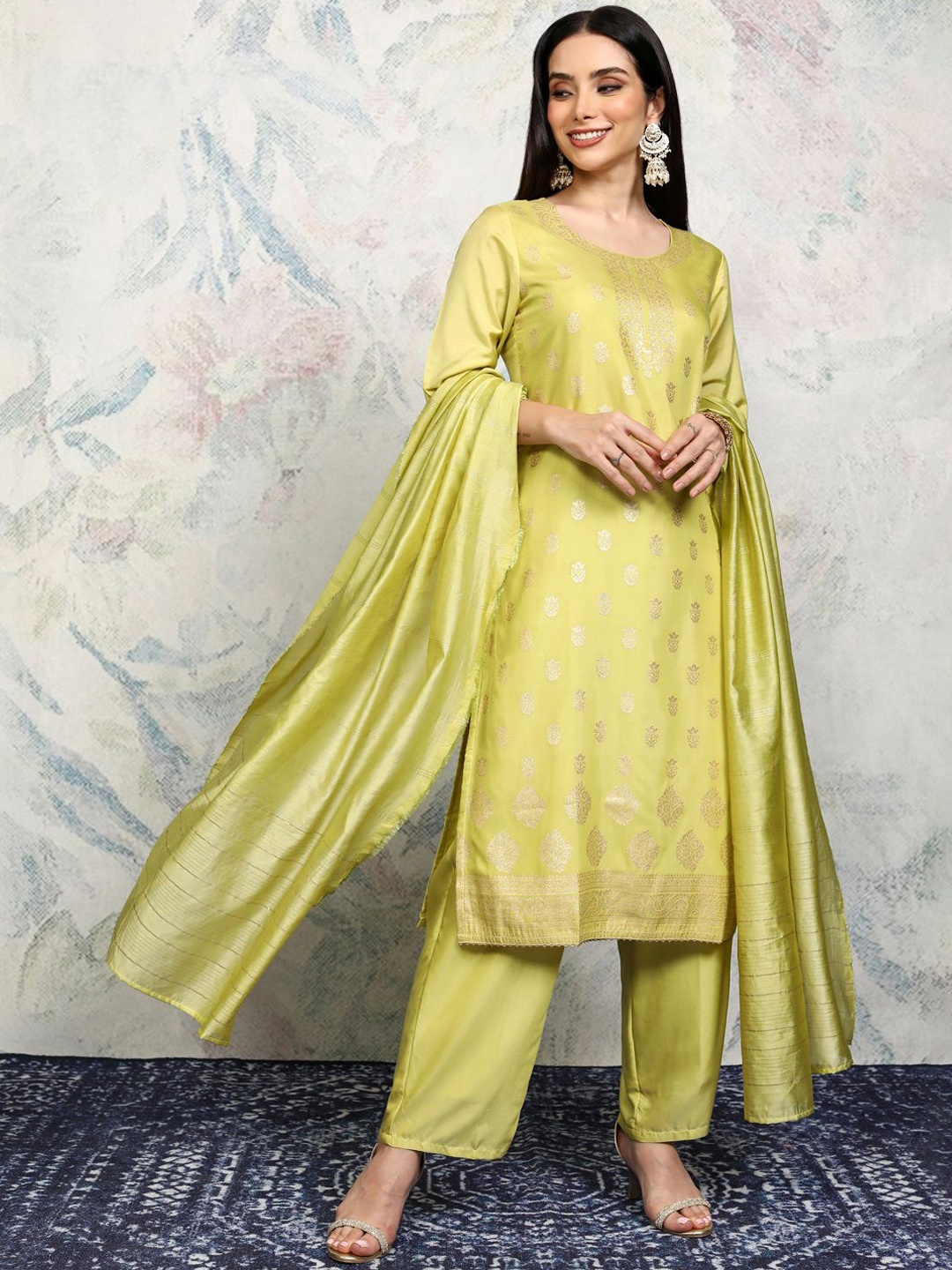 Vishudh Women Ethnic Motifs Printed Regular Kurta with Trousers & With Dupatta, Sea green
Vishudh Women Ethnic Motifs Printed Regular Kurta with Trousers & With Dupatta, Sea green