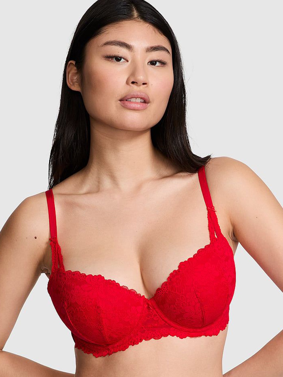 Victoria's Secret Women Lightly Padded Underwired Half Coverage Cut and Sew Balconette Bra, Red
Victoria's Secret Women Lightly Padded Underwired Half Coverage Cut and Sew Balconette Bra, Red