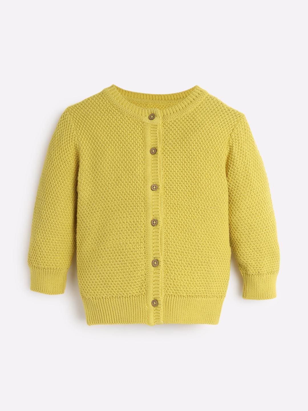 Somersault Girls Self Design Cotton Round Neck Long Sleeves Cardigan Sweater, Yellow
Somersault Girls Self Design Cotton Round Neck Long Sleeves Cardigan Sweater, Yellow
