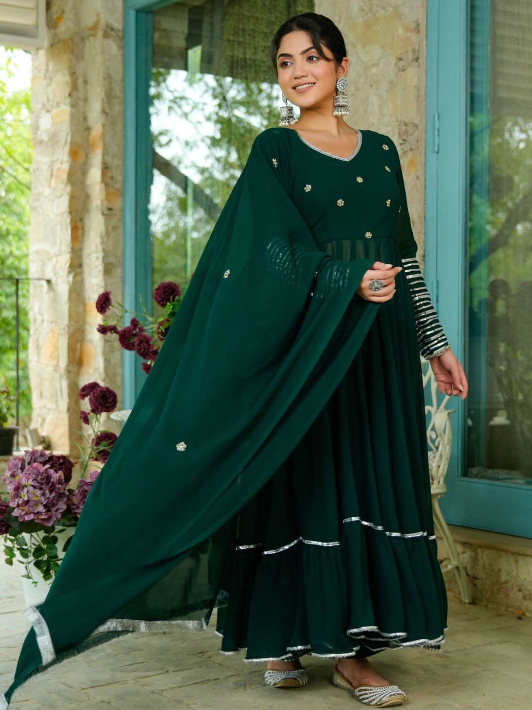 ASHEERA Women Floral Yoke Design Empire Gotta Patti Kurta with Trousers & With Dupatta, Green
ASHEERA Women Floral Yoke Design Empire Gotta Patti Kurta with Trousers & With Dupatta, Green