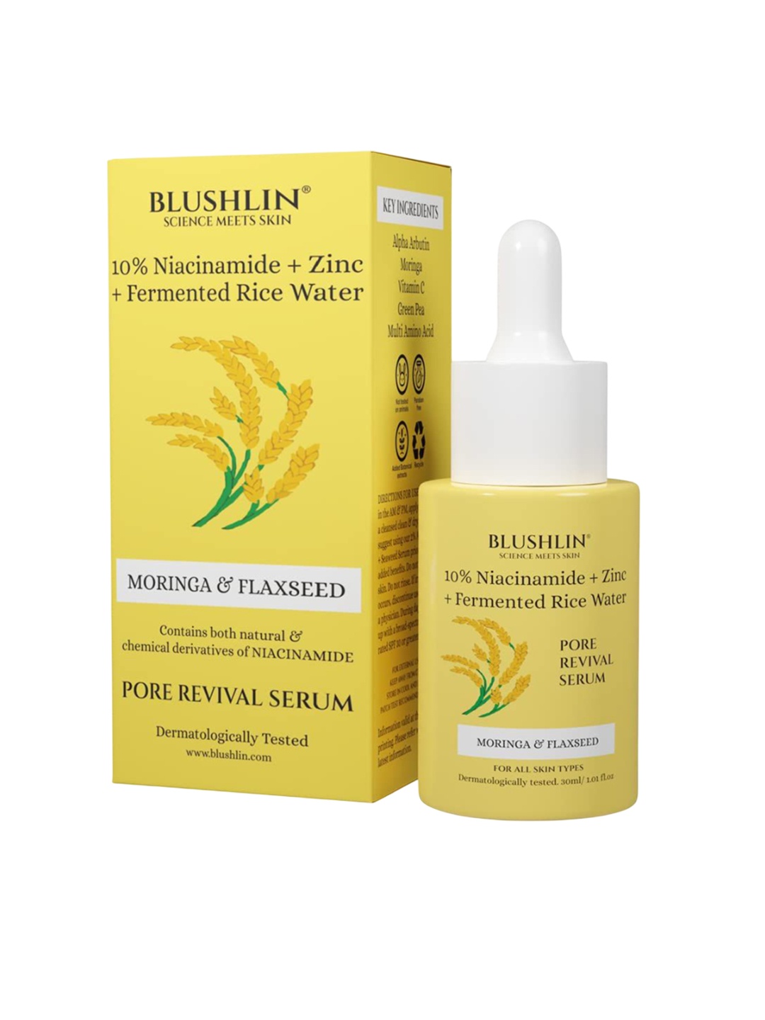 BLUSHLIN 10% Niacinamide Pore Revival With Alpha Arbutin & Vitamin C Serum - 30 ml, Yellow
BLUSHLIN 10% Niacinamide Pore Revival With Alpha Arbutin & Vitamin C Serum - 30 ml, Yellow