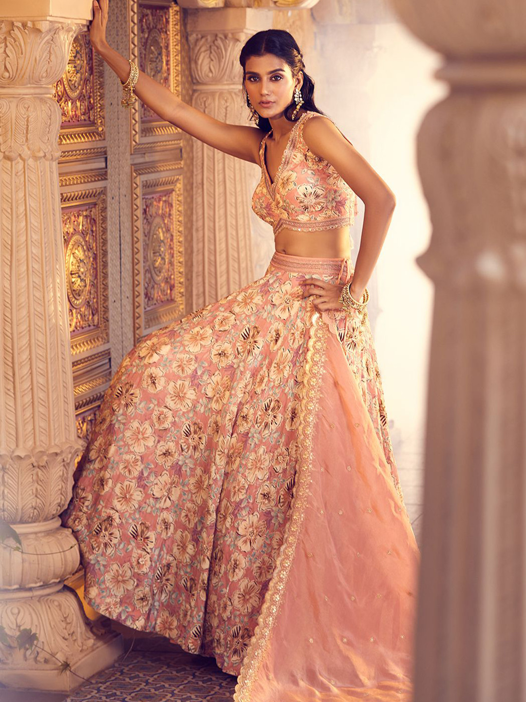 Alaya Advani Embellished Ready to Wear Lehenga & Blouse With Dupatta, Orange
Alaya Advani Embellished Ready to Wear Lehenga & Blouse With Dupatta, Orange