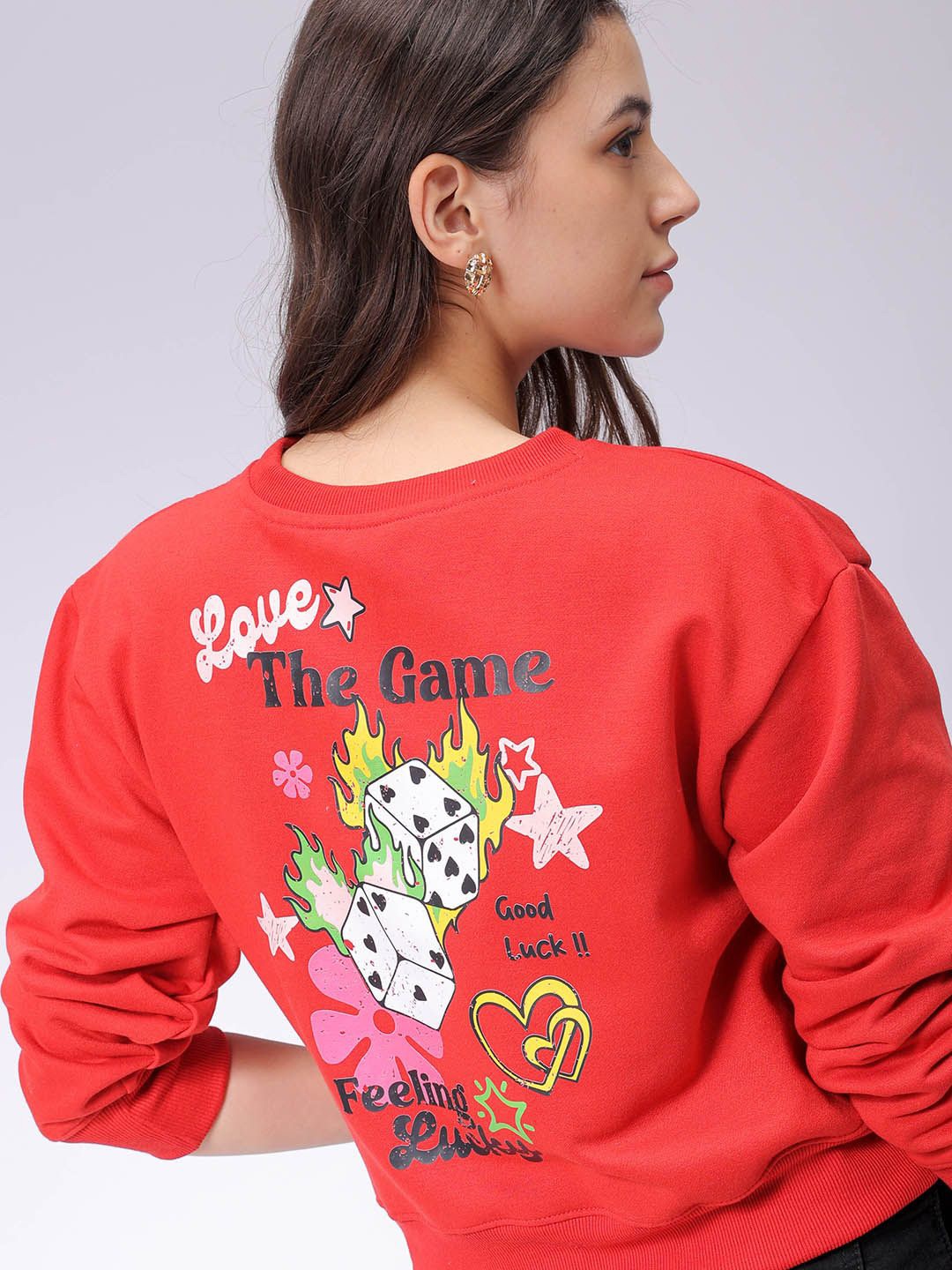 Freehand by The Indian Garage Co Women Graphic Printed Round Neck Pullover Sweatshirt, Red
Freehand by The Indian Garage Co Women Graphic Printed Round Neck Pullover Sweatshirt, Red