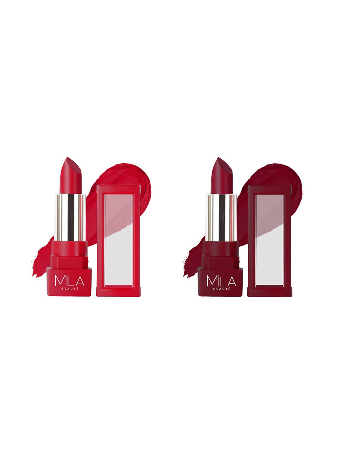 MILA BEAUTE Set Of 2 Highly Pigmented Longwear Matte Lipstick 4.2 g Each - 501 - 505, Red
MILA BEAUTE Set Of 2 Highly Pigmented Longwear Matte Lipstick 4.2 g Each - 501 - 505, Red