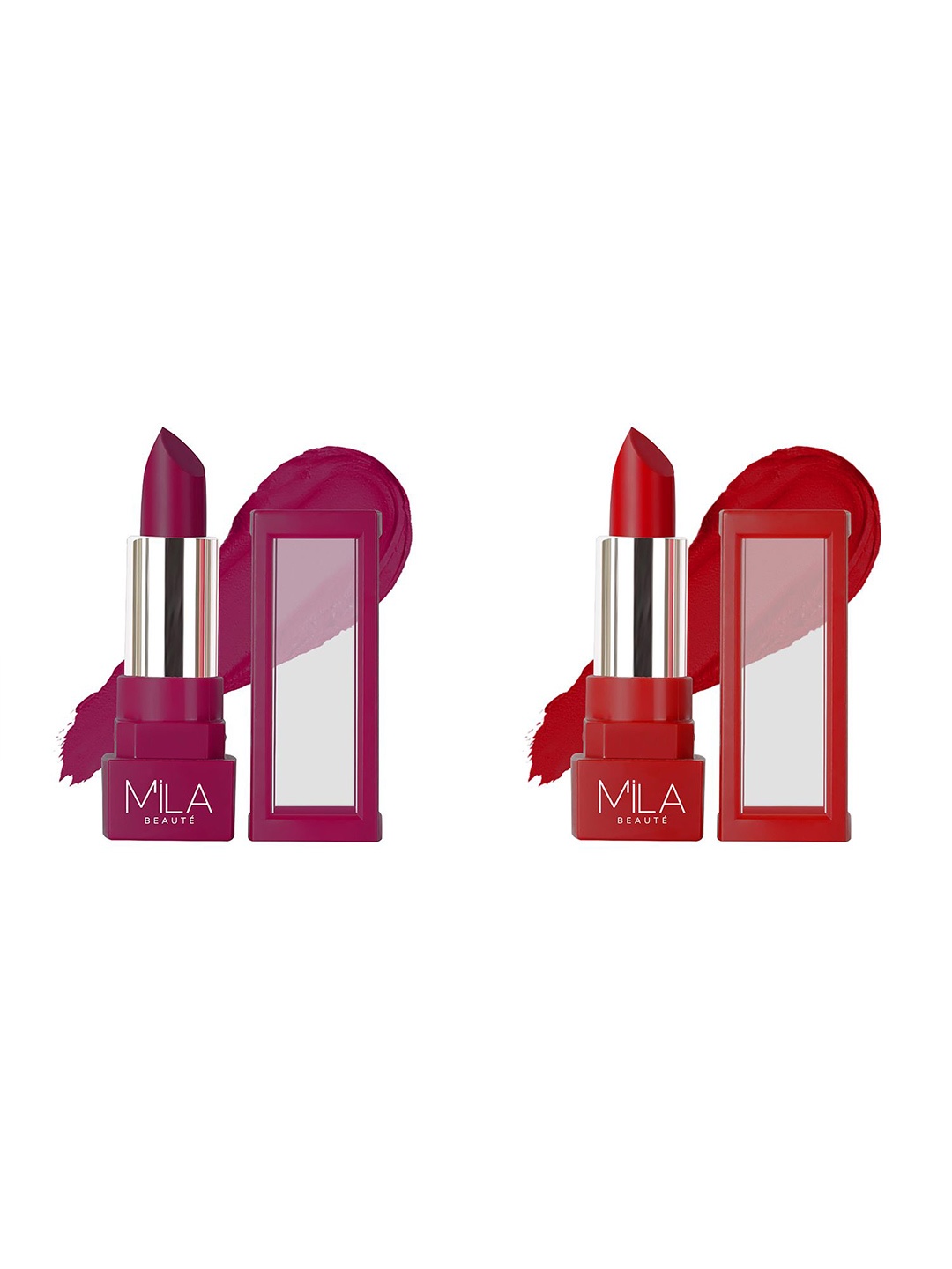 MILA BEAUTE Set Of 2 Highly Pigmented Longwear Matte Lipstick 4.2 g Each - 514 - 515, Red
MILA BEAUTE Set Of 2 Highly Pigmented Longwear Matte Lipstick 4.2 g Each - 514 - 515, Red