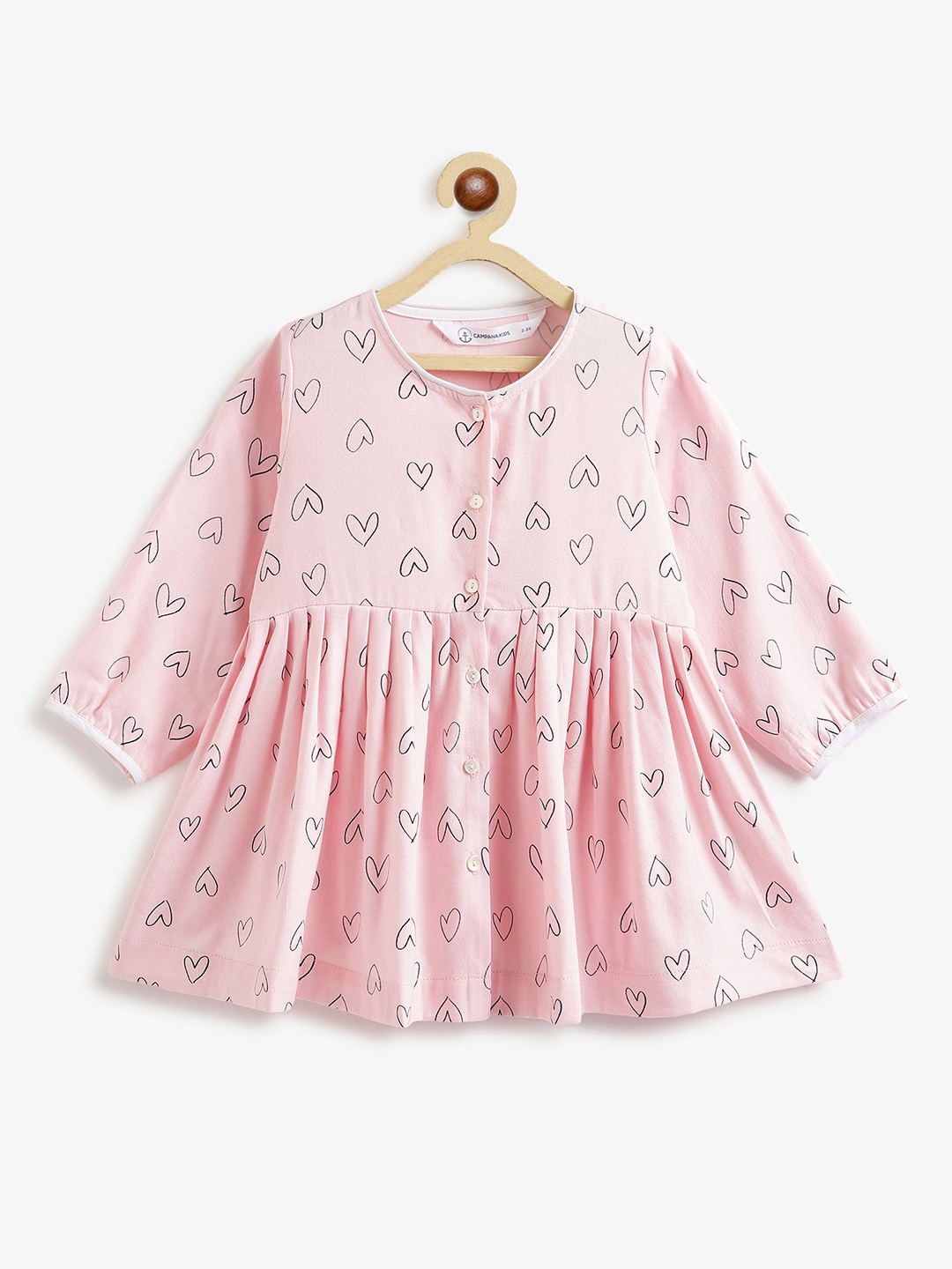 Campana Girls Printed Long Sleeves Viscose Rayon Knee Length Fit and Flare Dress, Pink
Campana Girls Printed Long Sleeves Viscose Rayon Knee Length Fit and Flare Dress, Pink