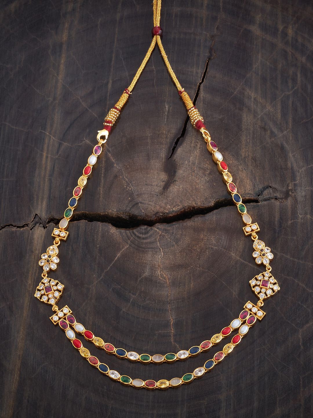 Kushal's Fashion Jewellery 92.5 Pure Silver Gold-Plated Stone Studded Layered Necklace
Kushal's Fashion Jewellery 92.5 Pure Silver Gold-Plated Stone Studded Layered Necklace