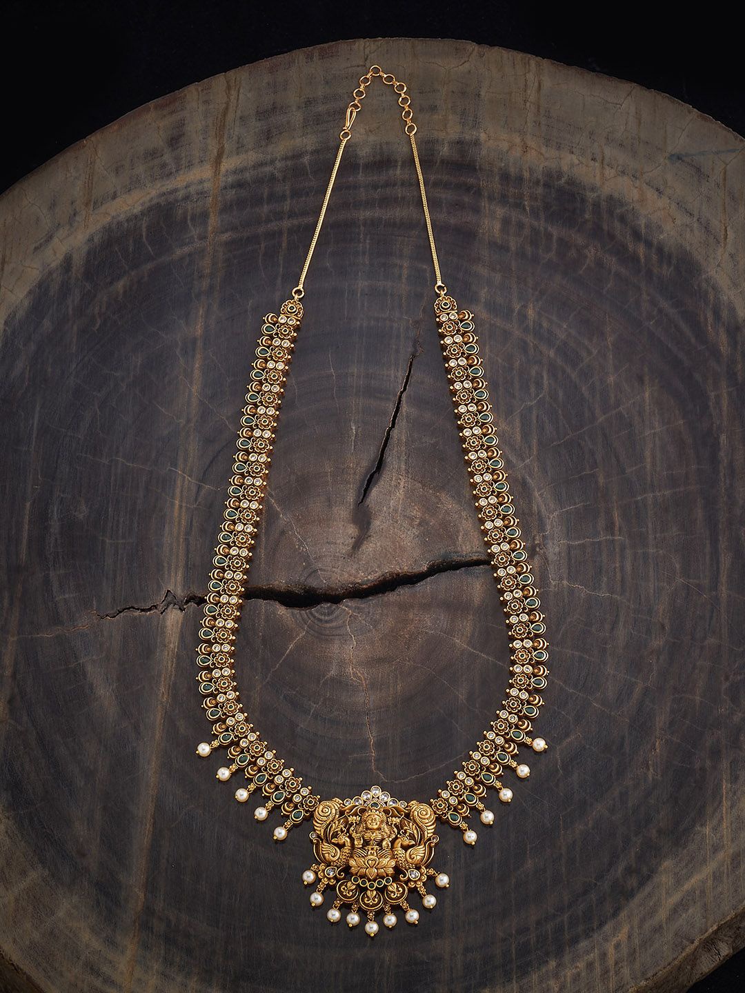 Kushal's Fashion Jewellery Gold-Plated Stone Studded & Beaded Temple Antique Necklace
Kushal's Fashion Jewellery Gold-Plated Stone Studded & Beaded Temple Antique Necklace