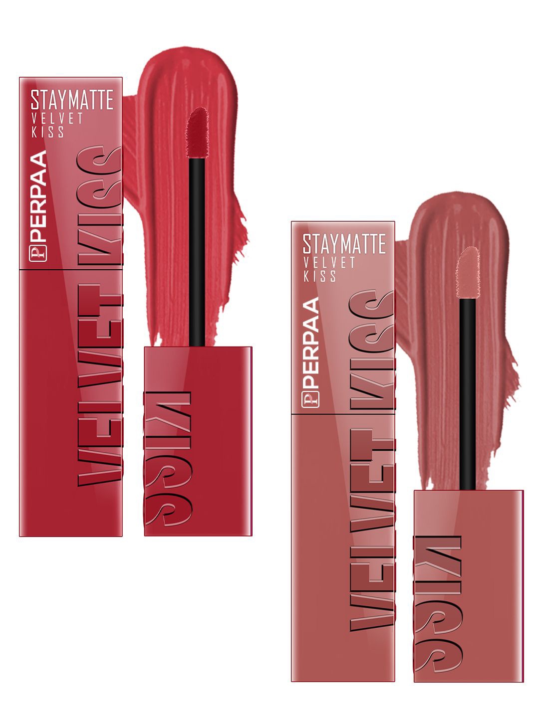 PERPAA Velvet Kiss Set Of 2 Matte Liquid Lipsticks- 3.5 ml Each- Matte Red - Nude
PERPAA Velvet Kiss Set Of 2 Matte Liquid Lipsticks- 3.5 ml Each- Matte Red - Nude