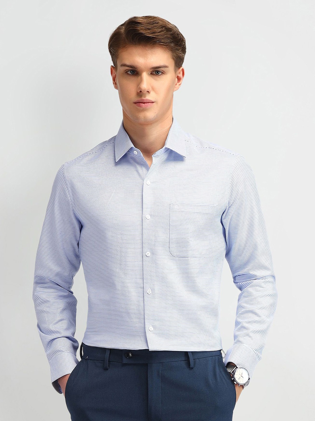 Arrow Men Manhattan Spread Collar Horizontal Striped Cotton Slim Fit Casual Shirt, Blue
Arrow Men Manhattan Spread Collar Horizontal Striped Cotton Slim Fit Casual Shirt, Blue