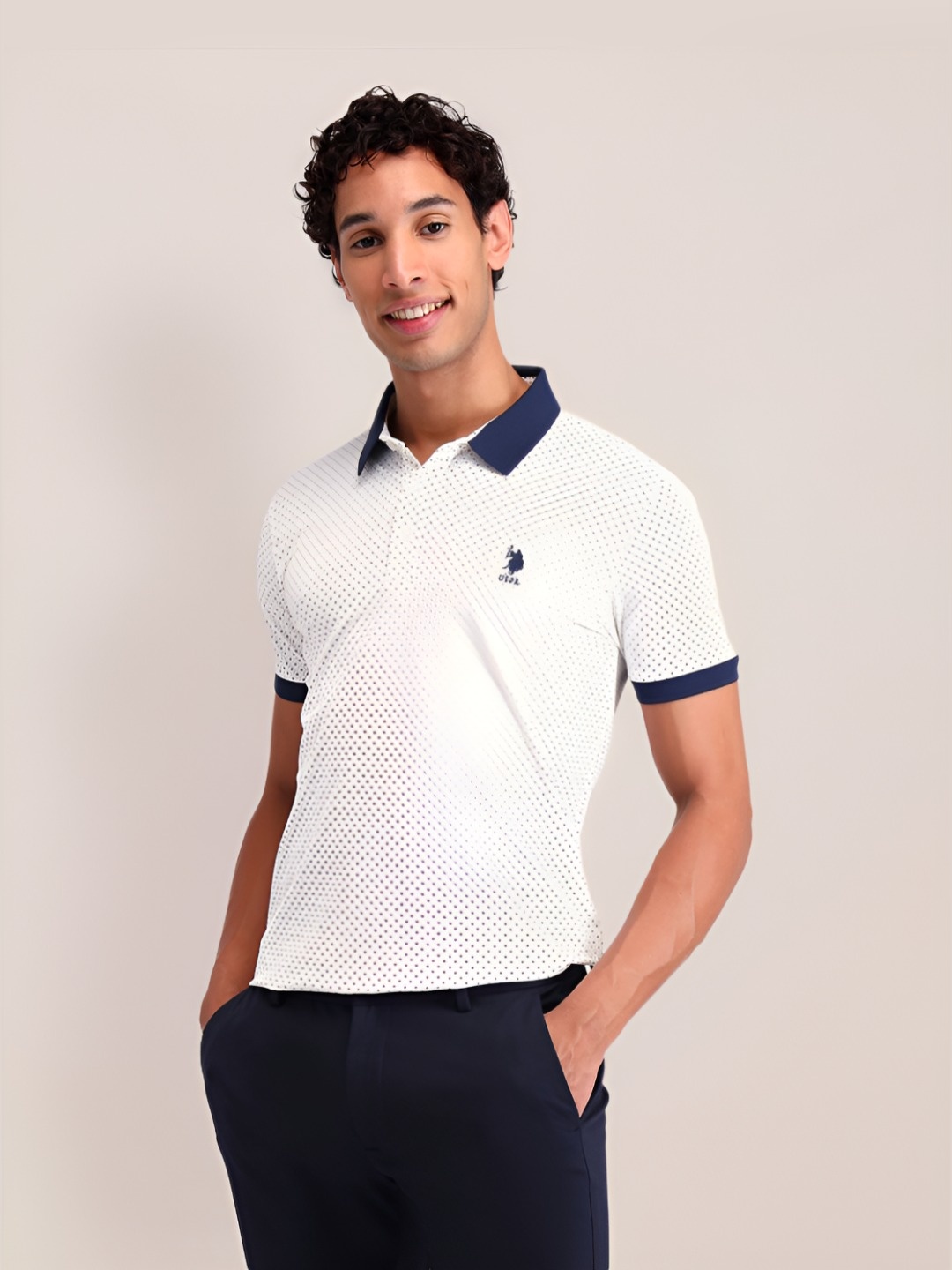 U.S. Polo Assn. Men Brand Logo Printed Polo Collar Pockets Slim Fit T-shirt, White
U.S. Polo Assn. Men Brand Logo Printed Polo Collar Pockets Slim Fit T-shirt, White