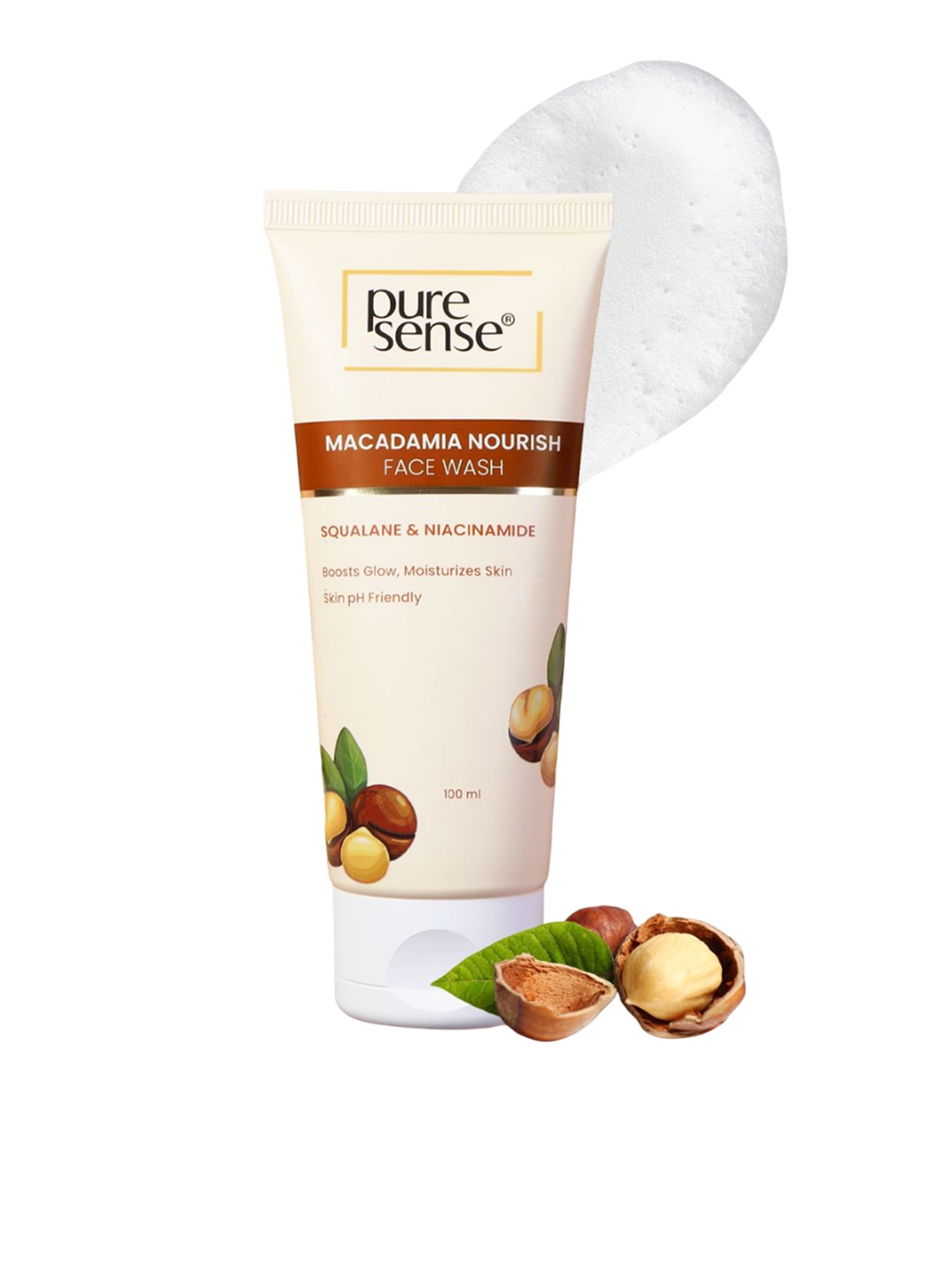 Pure Sense Macadamia Nourish Face Wash Cleanser With Vitamin C & Niacinamide- 100 ml, White
Pure Sense Macadamia Nourish Face Wash Cleanser With Vitamin C & Niacinamide- 100 ml, White