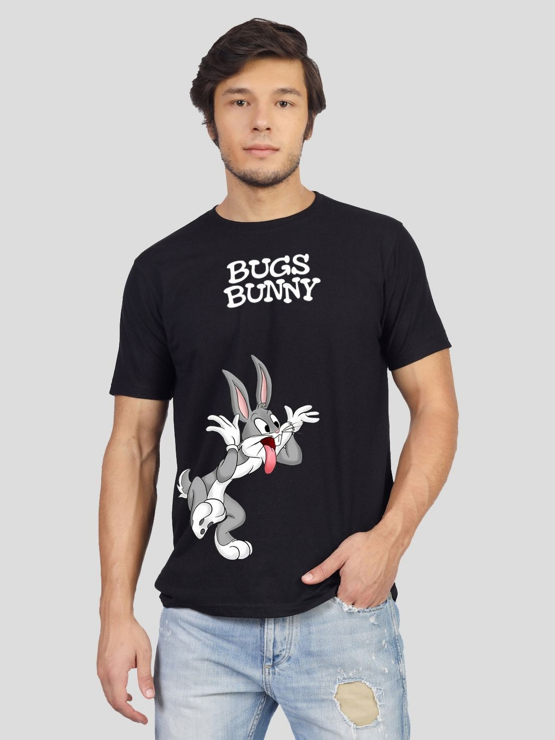 Greylongg Men Graphic Printed Round Neck Cotton Bugs Bunny T-shirt, Black
Greylongg Men Graphic Printed Round Neck Cotton Bugs Bunny T-shirt, Black