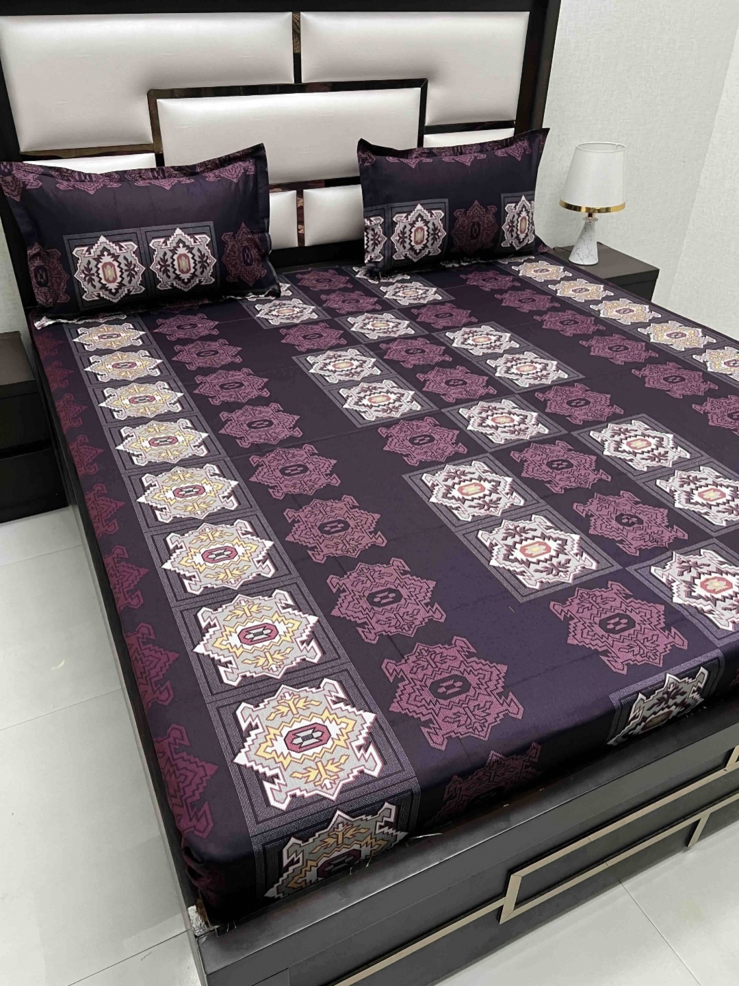 Pure Decor Purple & Yellow Ethnic Motifs 350 TC Queen Bedsheet with 2 Pillow Covers
Pure Decor Purple & Yellow Ethnic Motifs 350 TC Queen Bedsheet with 2 Pillow Covers