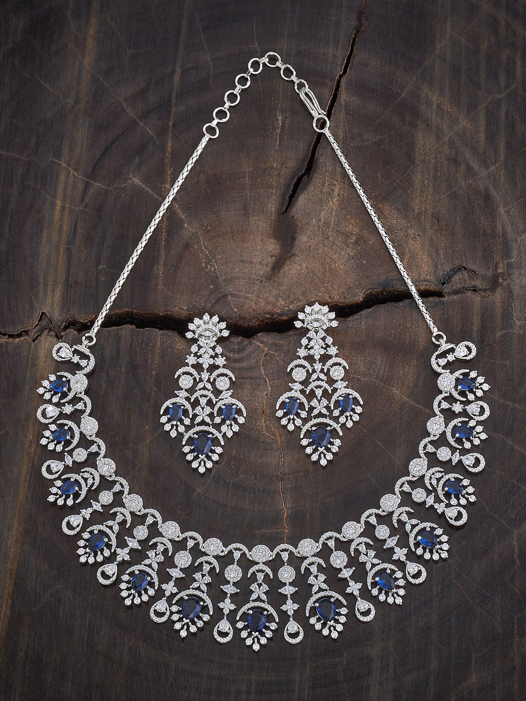 Kushal's Fashion Jewellery Rhodium Plated Zircon Stone Studded Jewellery Set, Silver
Kushal's Fashion Jewellery Rhodium Plated Zircon Stone Studded Jewellery Set, Silver