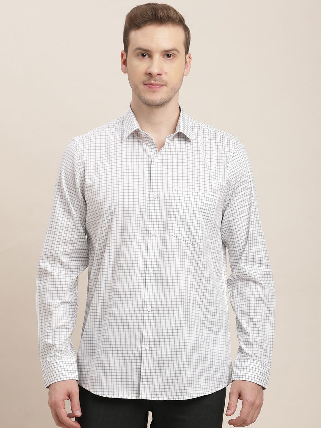 Turtle Men Classic Slim Fit Grid Tattersall Checks Opaque Checked Formal Shirt, Off white
Turtle Men Classic Slim Fit Grid Tattersall Checks Opaque Checked Formal Shirt, Off white
