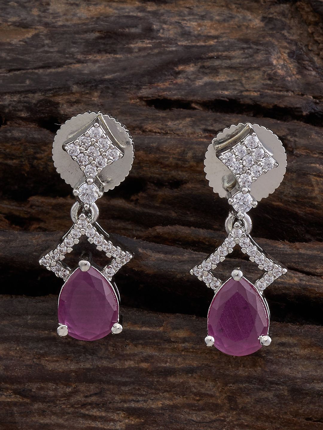 Kushal's Fashion Jewellery Rhodium-Plated Zircon Studded Teardrop Shaped Drop Earrings, Silver
Kushal's Fashion Jewellery Rhodium-Plated Zircon Studded Teardrop Shaped Drop Earrings, Silver