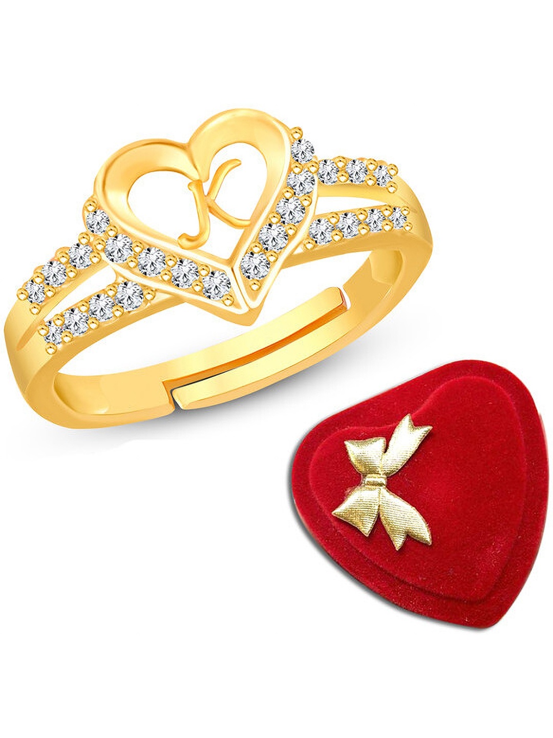 Lila Unisex Gold-Plated Cubic Zirconia Stone Studded Alphabet K Adjustable Finger Ring
Lila Unisex Gold-Plated Cubic Zirconia Stone Studded Alphabet K Adjustable Finger Ring