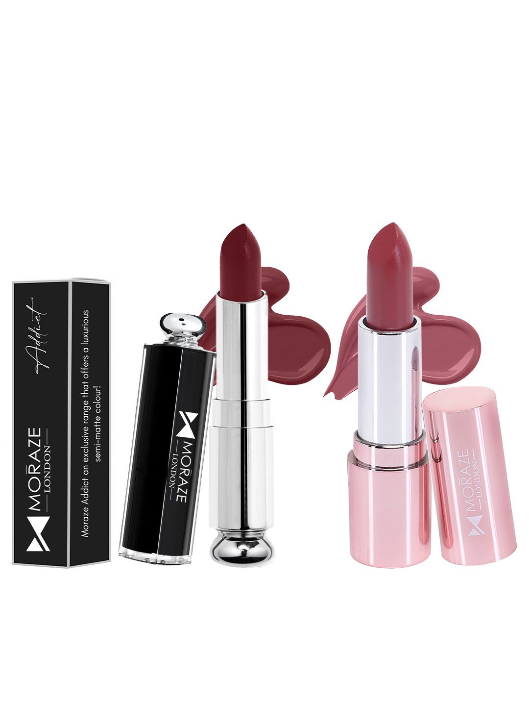 Moraze Set Of 2 Full Coverage Long-Lasting Matte Lipsticks - Sweet Rose & Feeling Strong, Maroon
Moraze Set Of 2 Full Coverage Long-Lasting Matte Lipsticks - Sweet Rose & Feeling Strong, Maroon