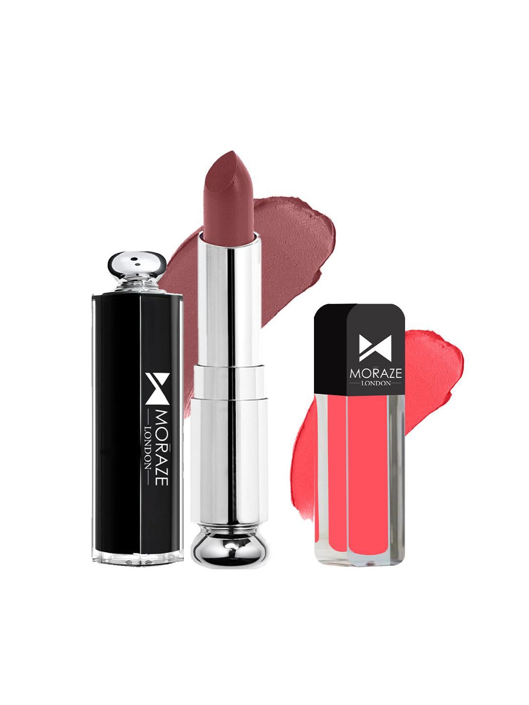 Moraze London Set Of 2 Non Transfer Matte Lipsticks - 4.5 g & 1.2 ml - Naked-Guess My Name, Brown
Moraze London Set Of 2 Non Transfer Matte Lipsticks - 4.5 g & 1.2 ml - Naked-Guess My Name, Brown