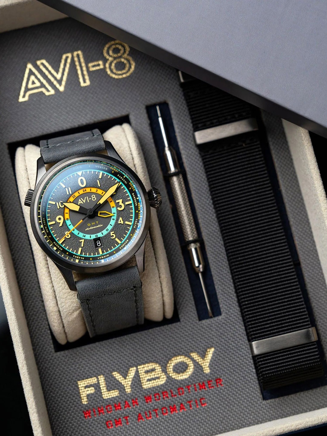AVI-8 Men Brass Dial & Leather Straps Analogue Automatic Motion Powered Watch AV-4120-04, Grey
AVI-8 Men Brass Dial & Leather Straps Analogue Automatic Motion Powered Watch AV-4120-04, Grey