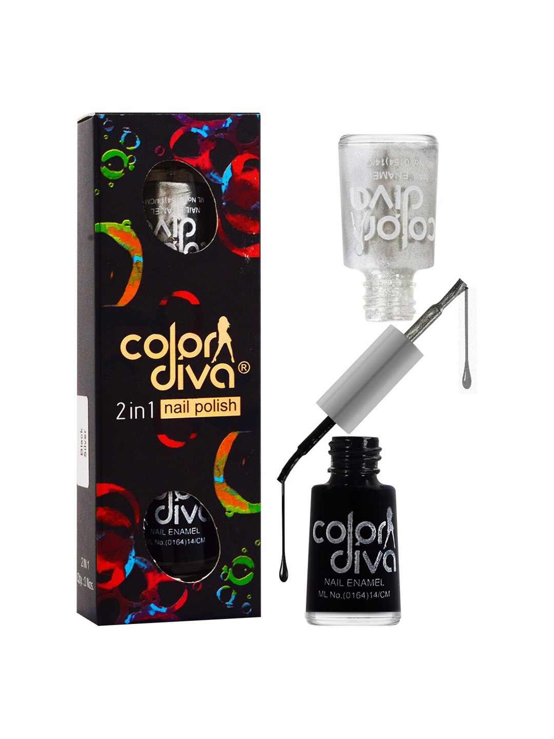 Adbeni Color Diva Dual 2-In-1 Long Lasting Nail Enamel 11 ml each - Black 02 & Silver 13
Adbeni Color Diva Dual 2-In-1 Long Lasting Nail Enamel 11 ml each - Black 02 & Silver 13
