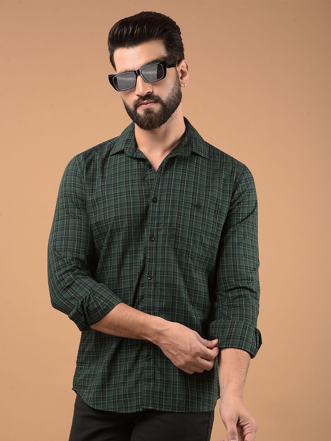Crimsoune Club Men Classic Grid Tattersall Checked Cotton Slim Fit Casual Shirt, Green
Crimsoune Club Men Classic Grid Tattersall Checked Cotton Slim Fit Casual Shirt, Green