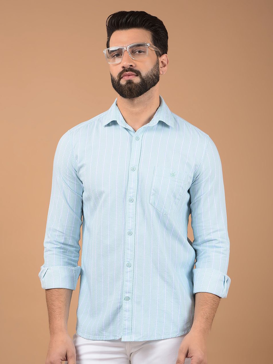 Crimsoune Club Men Classic Spread Collar Vertical Striped Cotton Slim Fit Casual Shirt, Green
Crimsoune Club Men Classic Spread Collar Vertical Striped Cotton Slim Fit Casual Shirt, Green