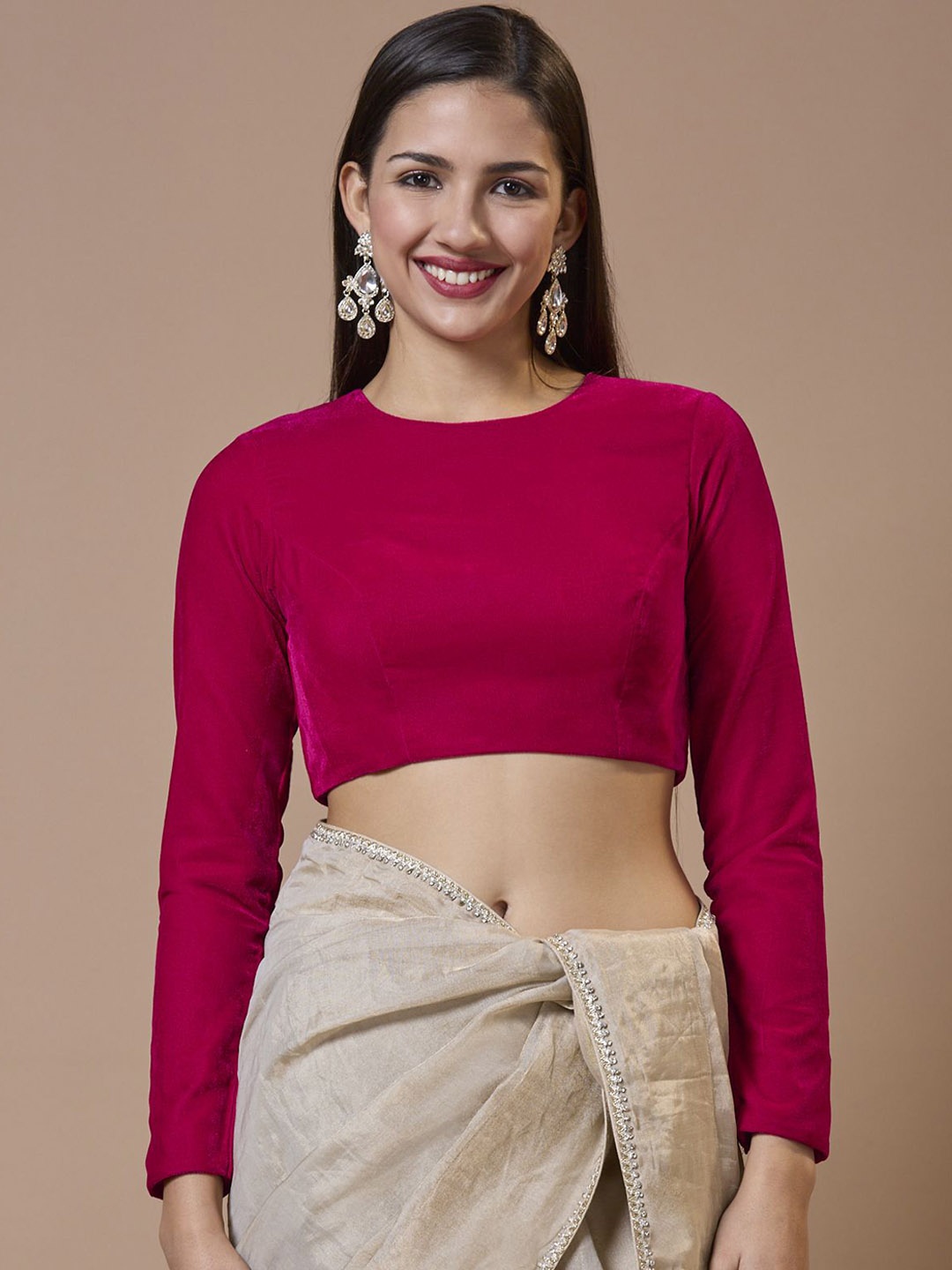SALWAR STUDIO Round Neck and Full Sleeves Ready-to-Wear Winter Velvet Padded Blouse, Pink
SALWAR STUDIO Round Neck and Full Sleeves Ready-to-Wear Winter Velvet Padded Blouse, Pink