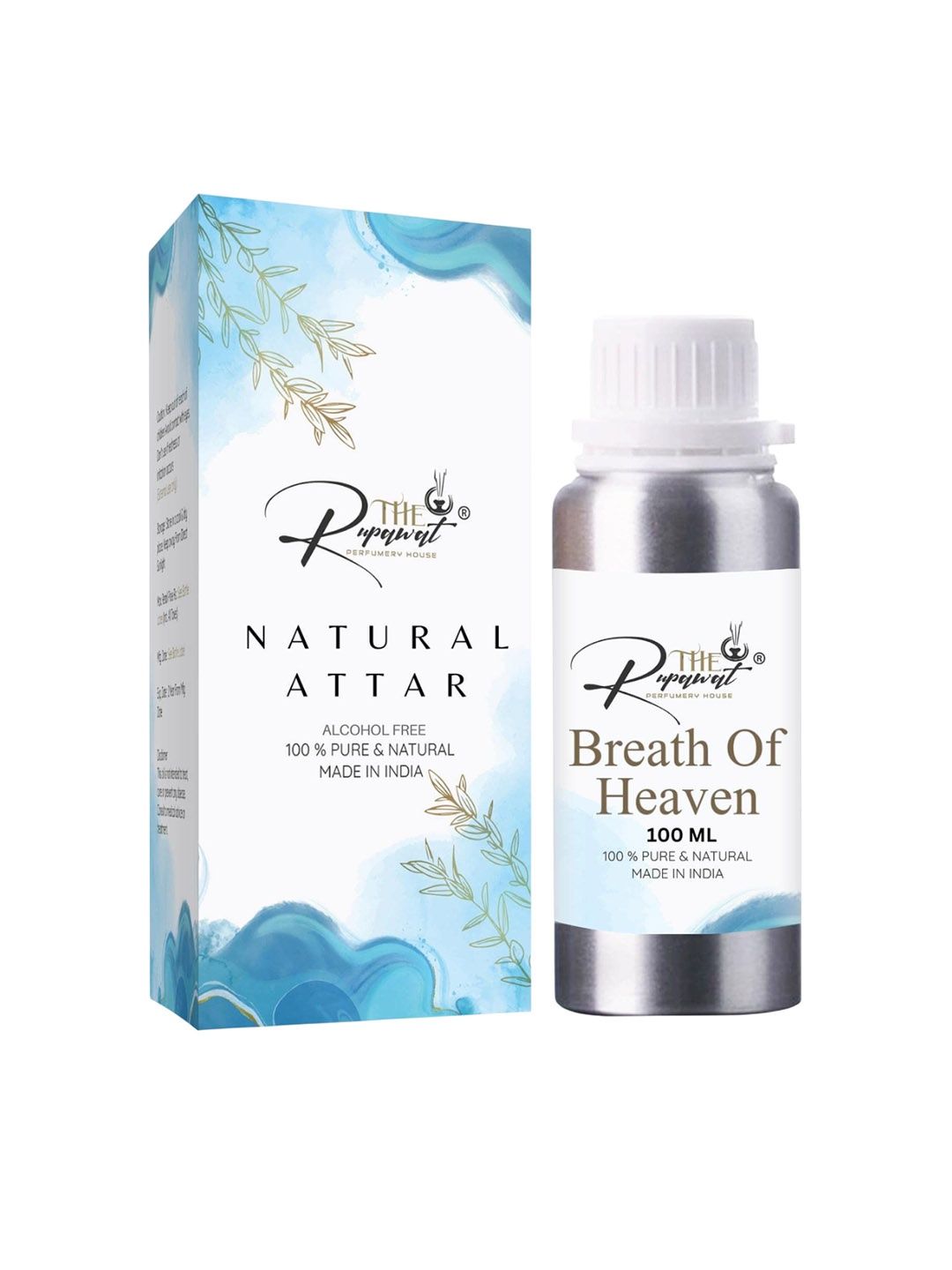 THE RUPAWAT Perfumery House Breath Of Heaven 100% Natural & Pure Alcohol Free Attar-100 ml, Transparent
THE RUPAWAT Perfumery House Breath Of Heaven 100% Natural & Pure Alcohol Free Attar-100 ml, Transparent