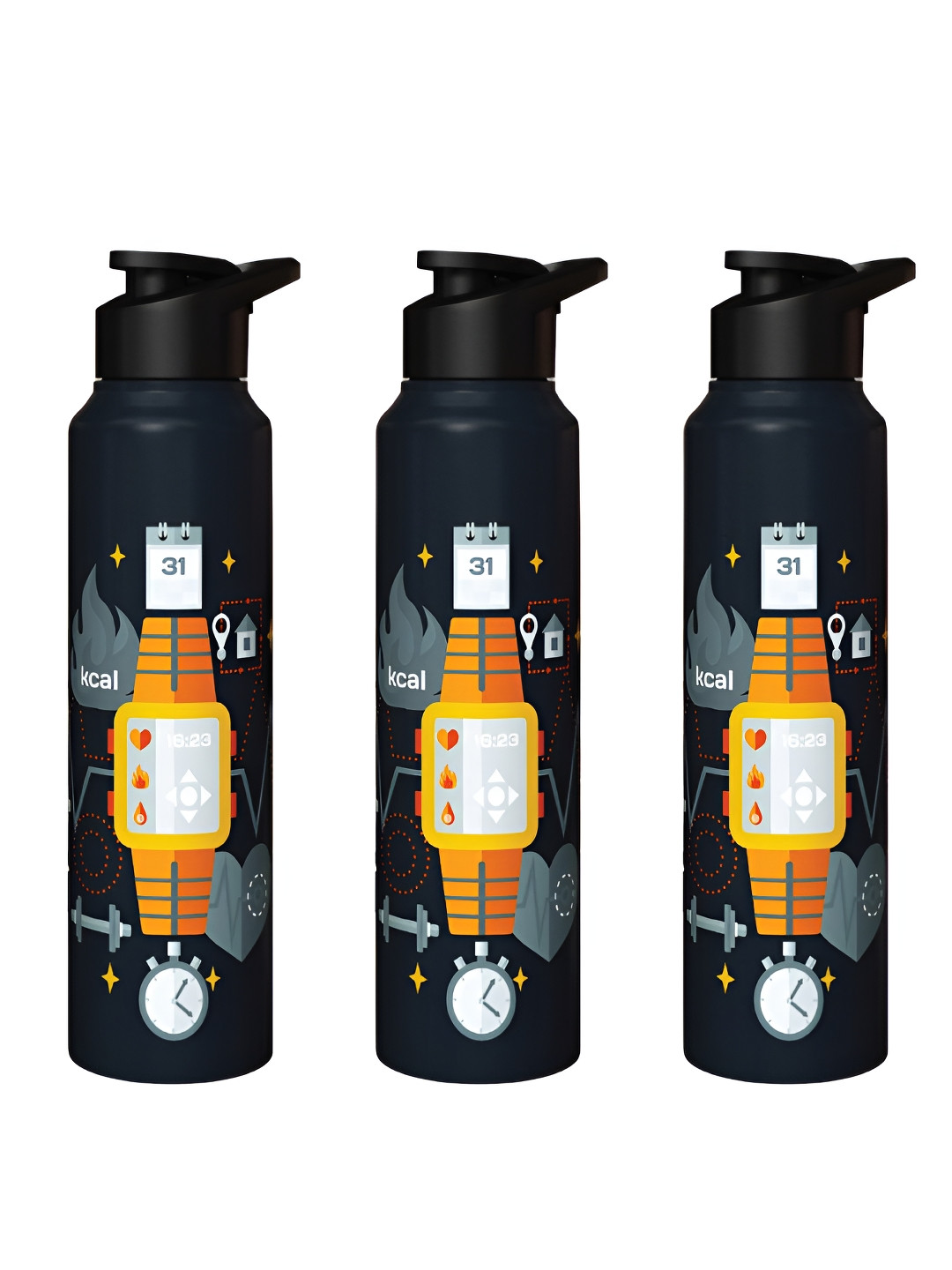 Speedex Black & Yellow 3 Pieces Graphic Printed Stainless Steel Water Bottle 1L
Speedex Black & Yellow 3 Pieces Graphic Printed Stainless Steel Water Bottle 1L