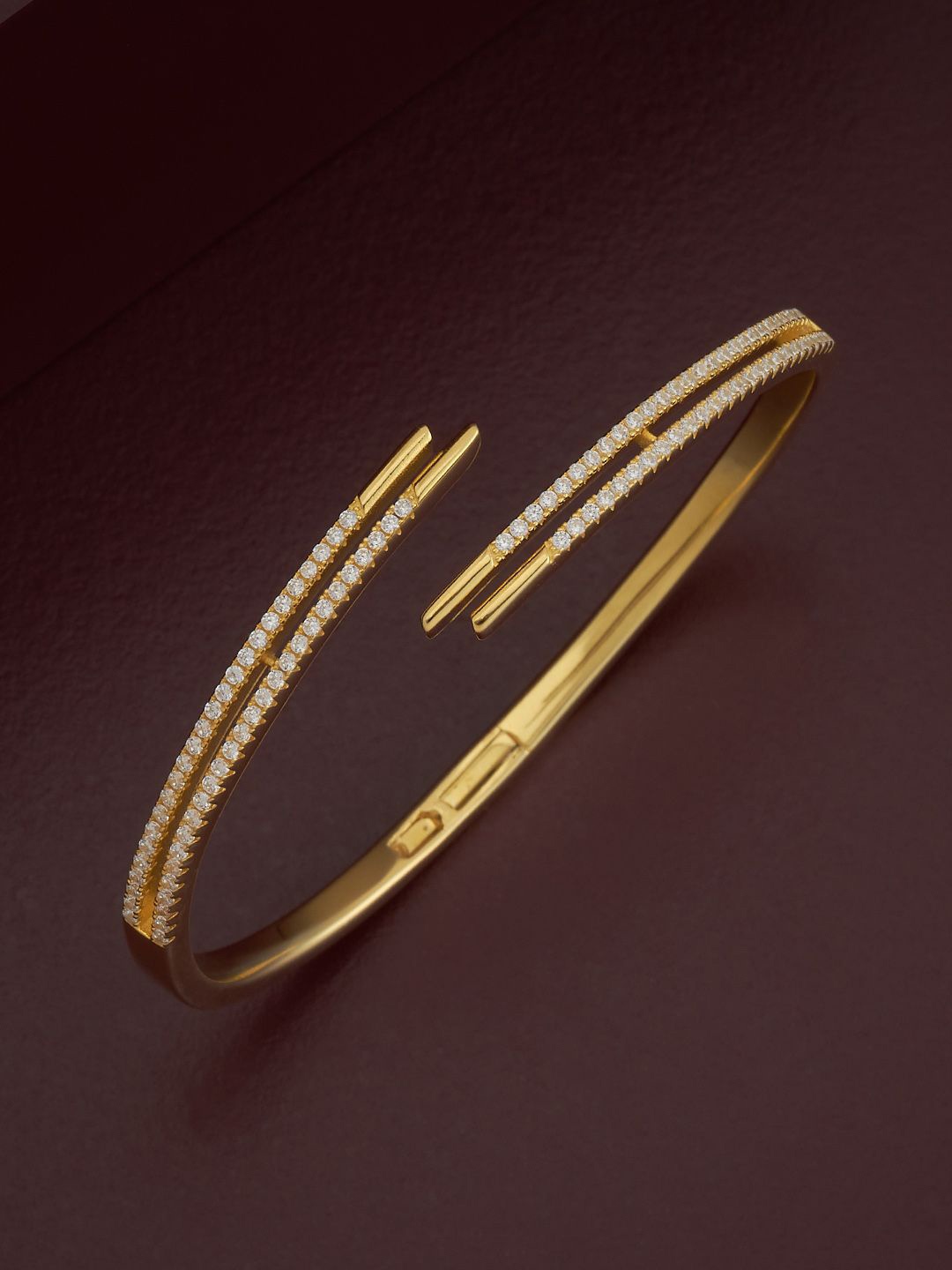Kushal's Fashion Jewellery Sterling Silver Artificial Stones Gold-Plated Cuff, White
Kushal's Fashion Jewellery Sterling Silver Artificial Stones Gold-Plated Cuff, White