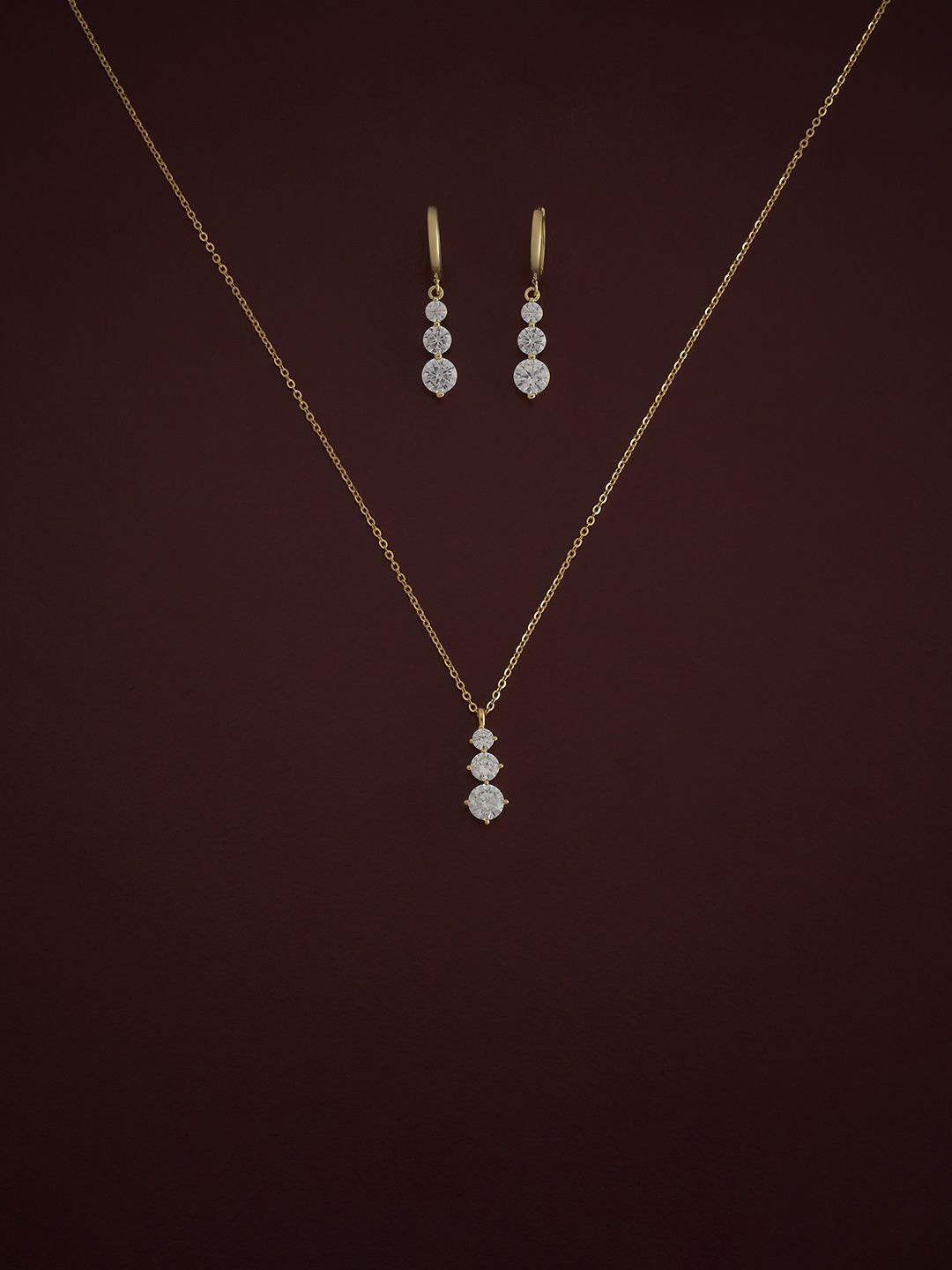 Kushal's Fashion Jewellery Sterling Silver Gold Plated CZ-Stone Studded Jewellery Set
Kushal's Fashion Jewellery Sterling Silver Gold Plated CZ-Stone Studded Jewellery Set