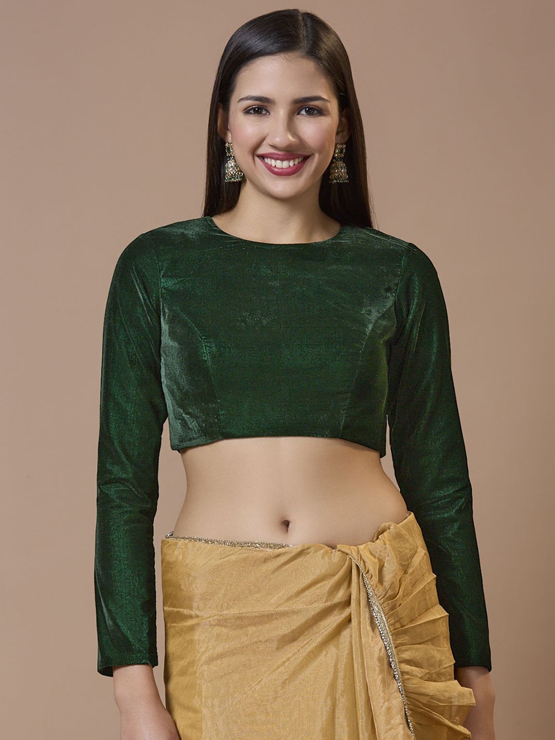 SALWAR STUDIO Round Neck and Full Sleeves Ready-to-Wear Winter Velvet Padded Blouse, Green
SALWAR STUDIO Round Neck and Full Sleeves Ready-to-Wear Winter Velvet Padded Blouse, Green