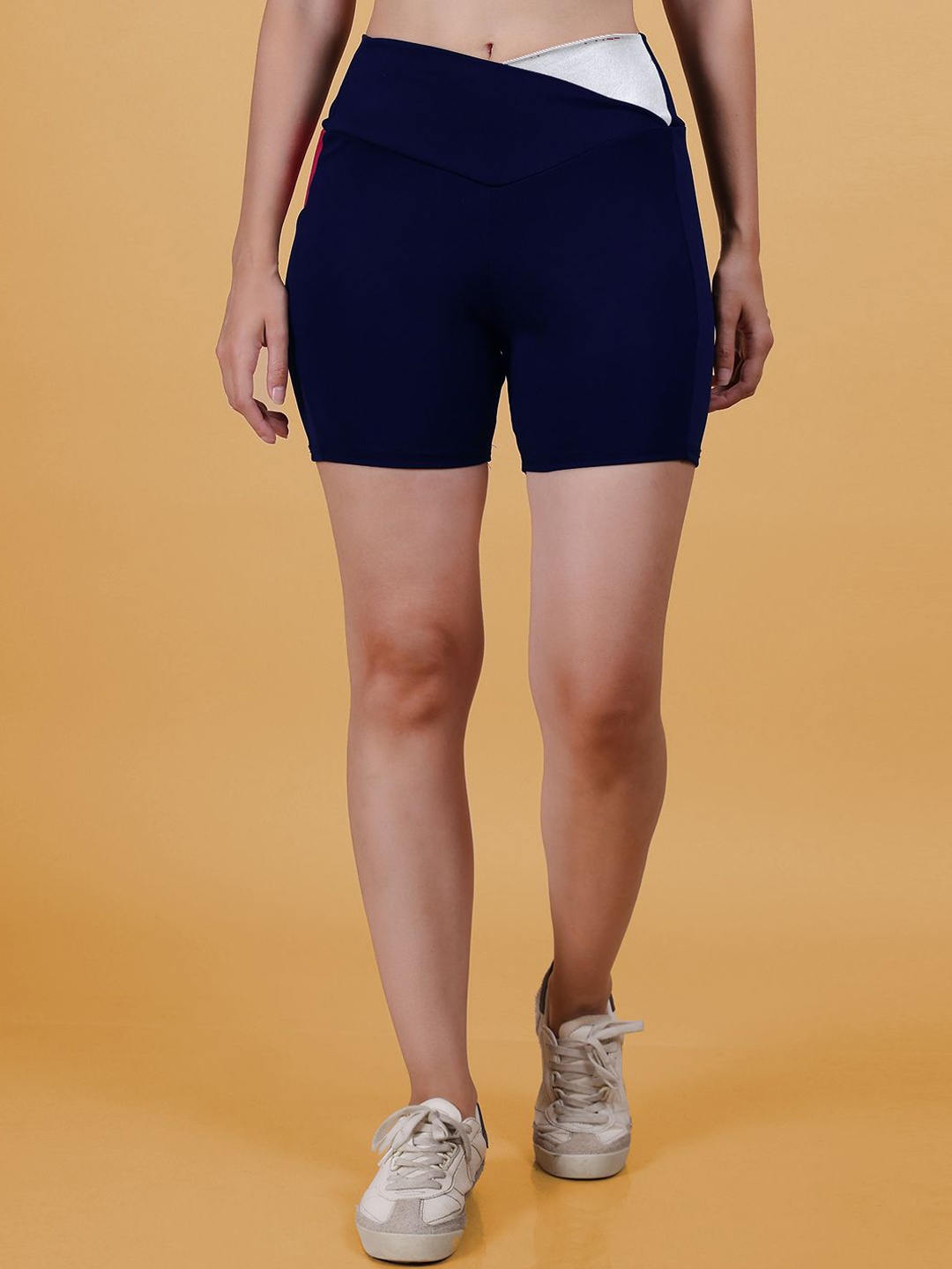 N-Gal Women Colourblocked Slim Fit Training or Gym Sports Shorts with Technology, Navy blue
N-Gal Women Colourblocked Slim Fit Training or Gym Sports Shorts with Technology, Navy blue