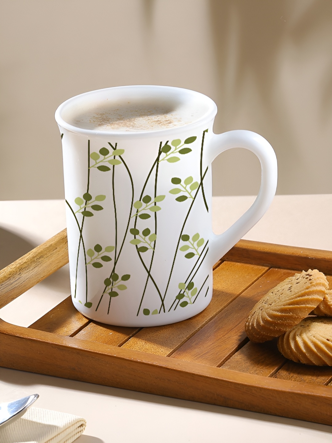 Larah by BOROSIL White & Green Floral Printed Opalware Matte Mugs Set of Cups and Mugs
Larah by BOROSIL White & Green Floral Printed Opalware Matte Mugs Set of Cups and Mugs