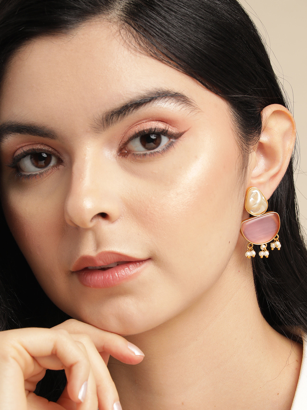 Anouk Gold Plated Beaded Contemporary Drop Earrings, Pink
Anouk Gold Plated Beaded Contemporary Drop Earrings, Pink