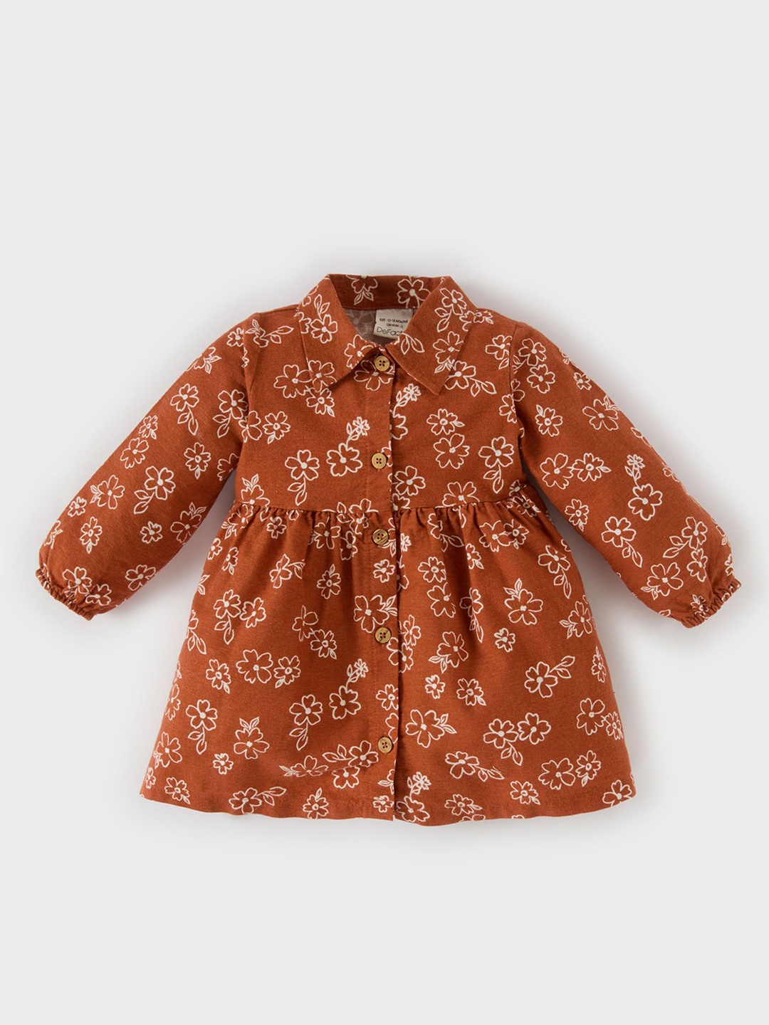 DeFacto Girls Pure Cotton Floral Printed Shirt Collar Bishop Sleeves Shirt Dress, Orange
DeFacto Girls Pure Cotton Floral Printed Shirt Collar Bishop Sleeves Shirt Dress, Orange