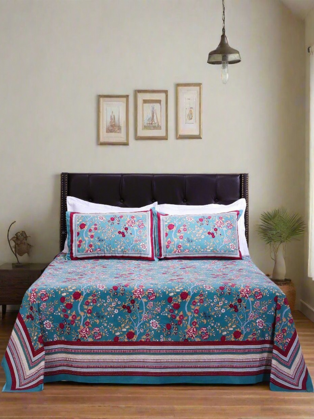 SHAHENAZ Green & Red Floral Cotton 120 TC Double Queen Bedsheet with 2 Pillow Covers
SHAHENAZ Green & Red Floral Cotton 120 TC Double Queen Bedsheet with 2 Pillow Covers