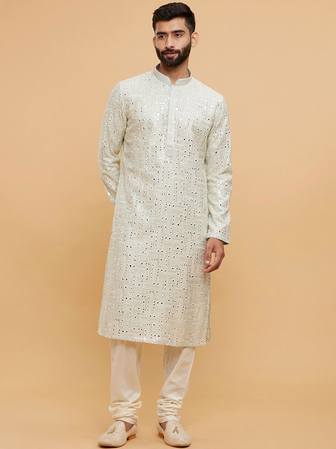 Twamev Men Ethnic Motifs Embroidered Regular Mirror Work Kurta with Churidar, Green
Twamev Men Ethnic Motifs Embroidered Regular Mirror Work Kurta with Churidar, Green