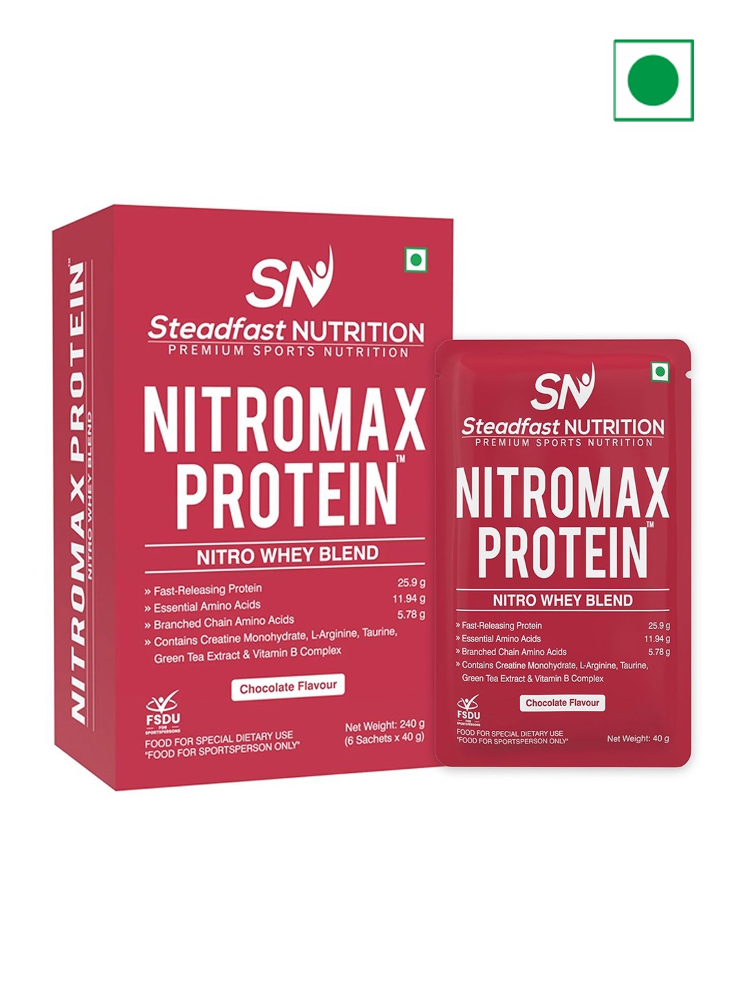 Steadfast Nutrition Nitromax Protein Nitro Whey Extra Ordinary Chocolate 6 Sachets 240g, White
Steadfast Nutrition Nitromax Protein Nitro Whey Extra Ordinary Chocolate 6 Sachets 240g, White
