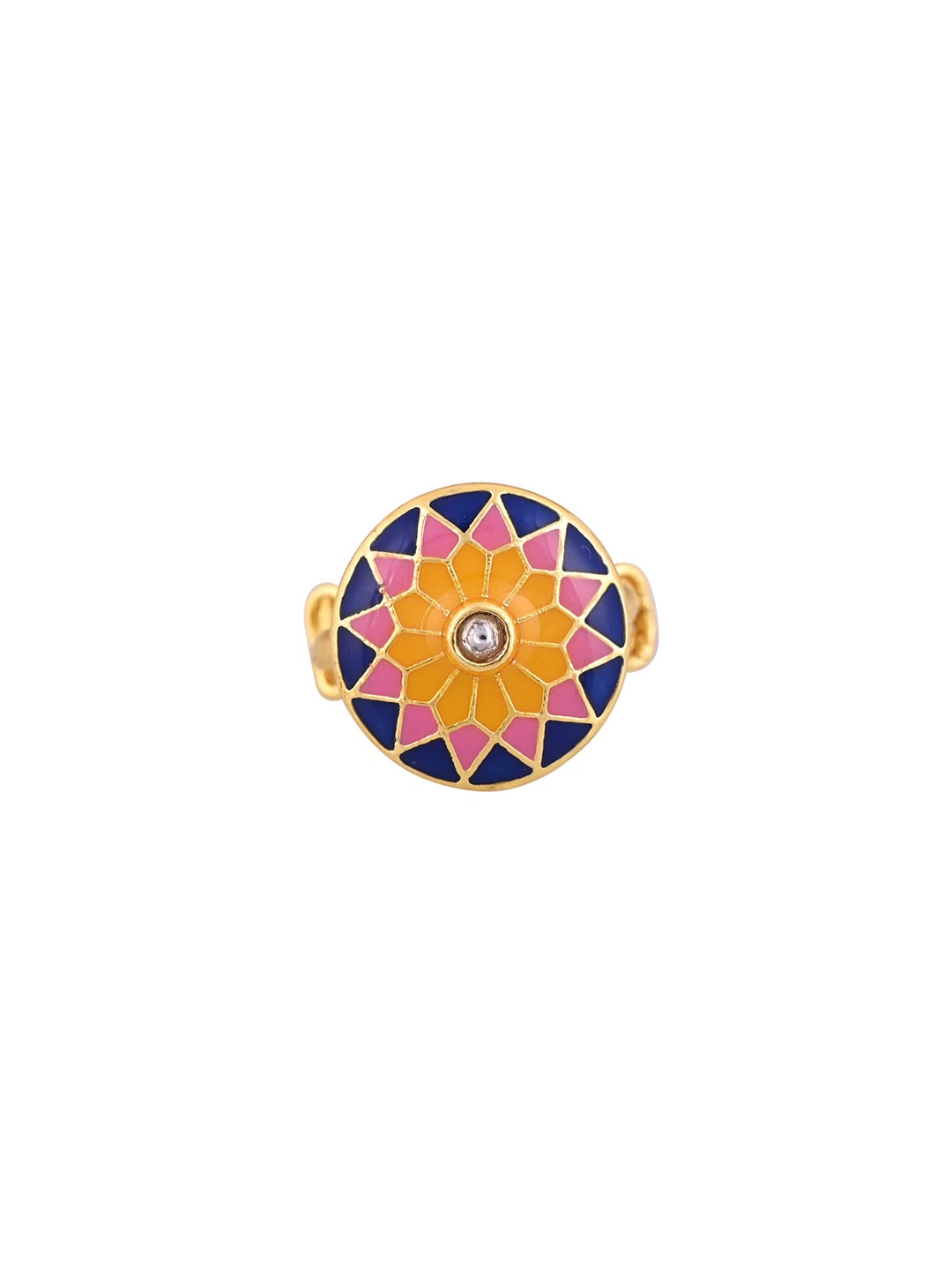 House of Pataudi Gold-Plated Enamelled Cubic Zirconia Studded Anti-Tarnish Finger Ring
House of Pataudi Gold-Plated Enamelled Cubic Zirconia Studded Anti-Tarnish Finger Ring