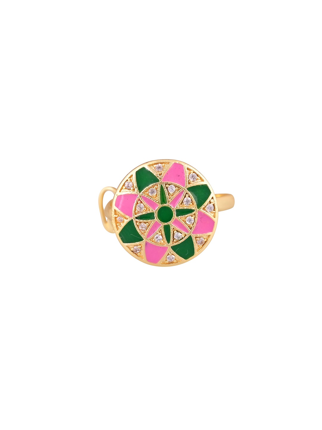 House of Pataudi Gold-Plated Enamelled Cubic Zirconia Studded Anti-Tarnish Finger Ring
House of Pataudi Gold-Plated Enamelled Cubic Zirconia Studded Anti-Tarnish Finger Ring