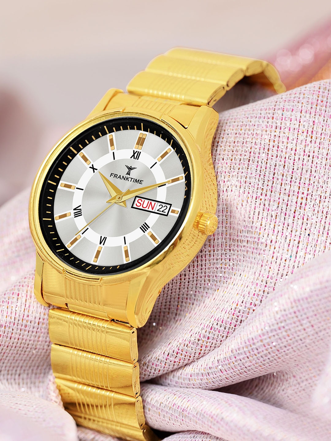 Franktime Men Brass Printed Dial & Stainless Steel Bracelet Style Straps Watch FT-0052 SL, Gold
Franktime Men Brass Printed Dial & Stainless Steel Bracelet Style Straps Watch FT-0052 SL, Gold