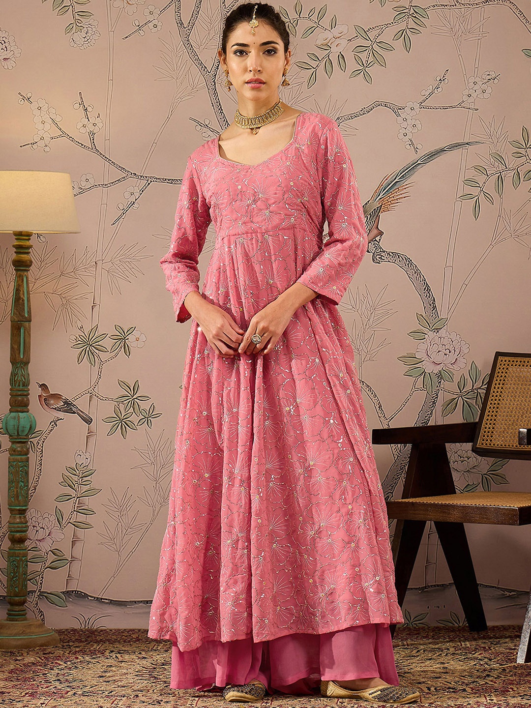 Shae by SASSAFRAS Women Embellished Grandeur & Majestic Artwork Georgette Anarkali Kurta, Pink
Shae by SASSAFRAS Women Embellished Grandeur & Majestic Artwork Georgette Anarkali Kurta, Pink