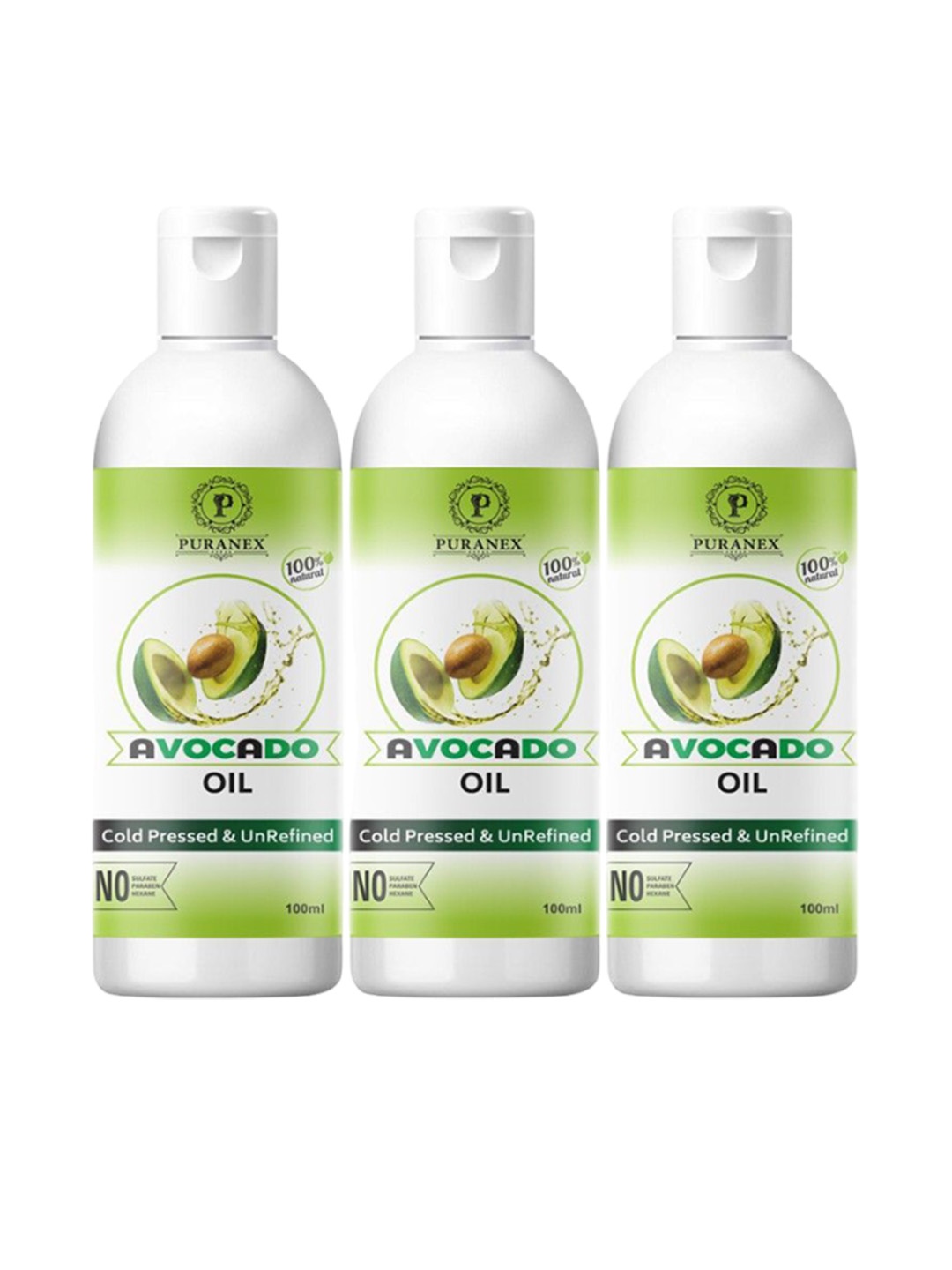 Puranex Set Of 3 100% Pure & Natural Avocado Massage Oil - 100 ml Each, Transparent
Puranex Set Of 3 100% Pure & Natural Avocado Massage Oil - 100 ml Each, Transparent